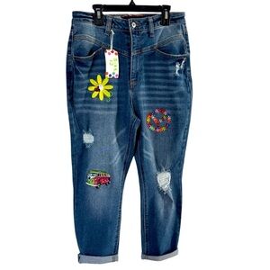 Cool Beans Jeans Embroidered Blue Jeans